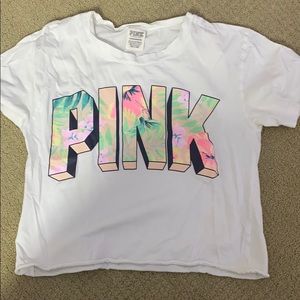 PINK white tee shirt